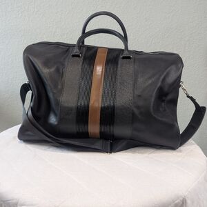Brouk & Co Blk Vegan Leather Weekender Garrett Duffel Bag | Travel Carry On |